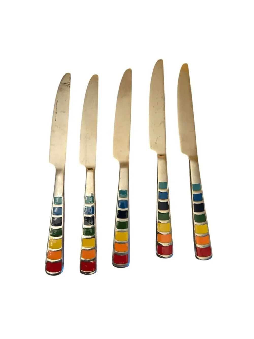 Fiesta Rainbow Celebration Butter Knives Set Of 5 Stainless Steel Handle Multico